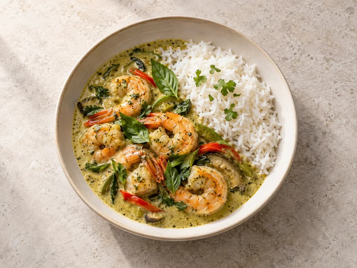 Thai green curry shrimp