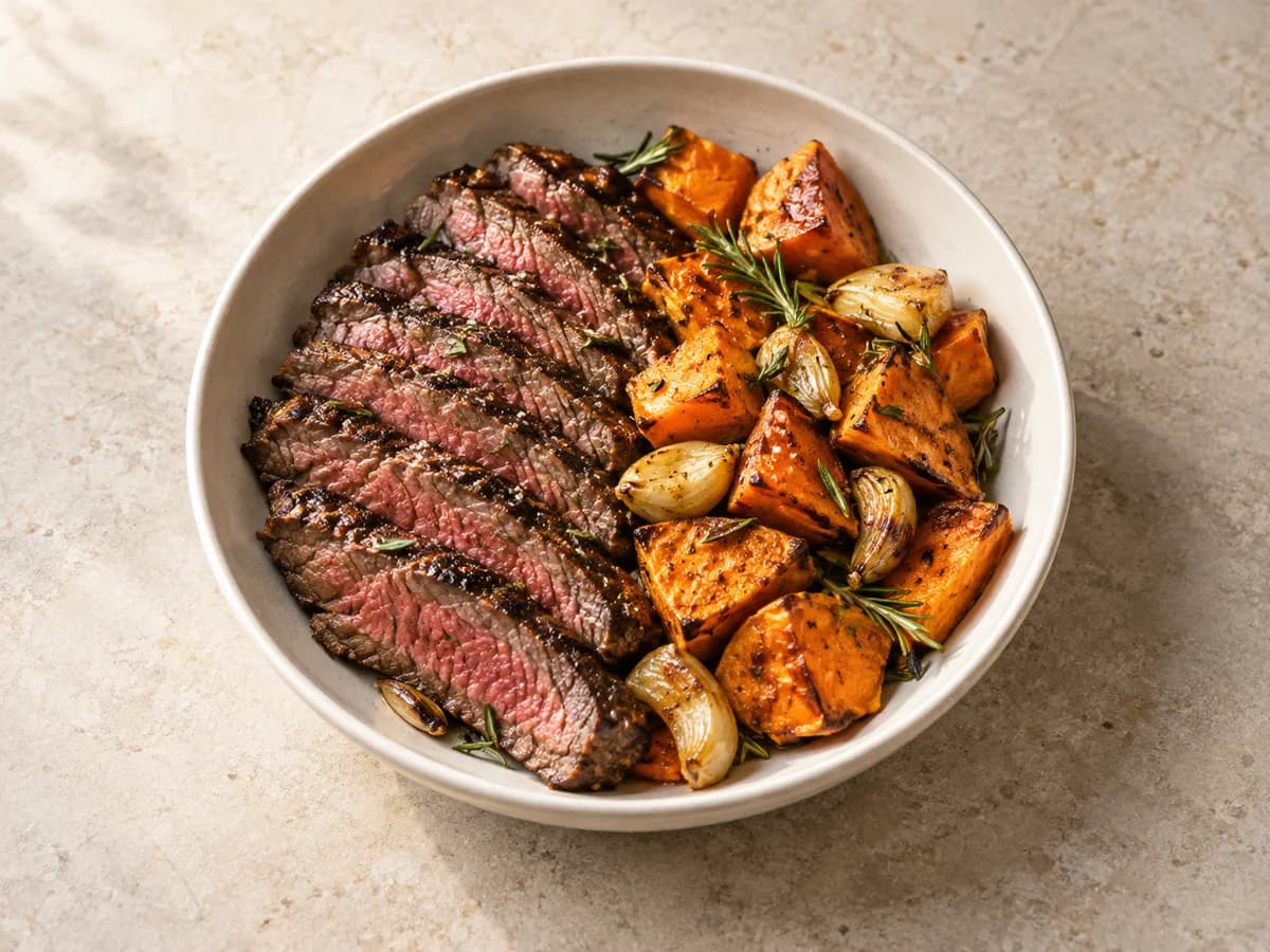 Steak + sweet potato